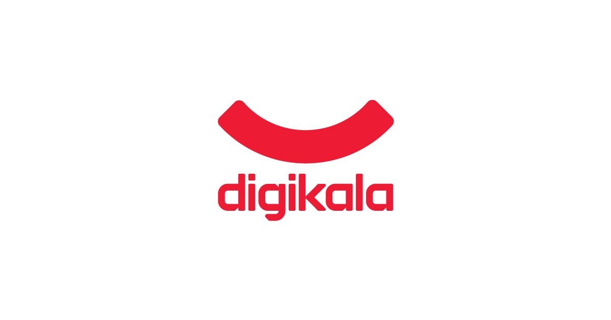 Red logo of Digikala with a curved shape above the company name on a white background.